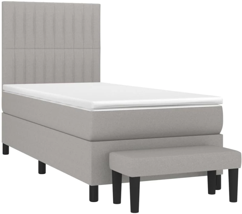 ΚΡΕΒΑΤΙ BOXSPRING ΜΕ ΣΤΡΩΜΑ ΑΝΟΙΧΤΟ ΓΚΡΙ 90X200 ΕΚ. ΥΦΑΣΜΑΤΙΝΟ 3136725