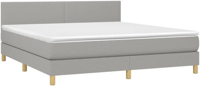 ΚΡΕΒΑΤΙ BOXSPRING ΜΕ ΣΤΡΩΜΑ ΑΝΟΙΧΤΟ ΓΚΡΙ 180X200 ΕΚ. ΥΦΑΣΜΑΤΙΝΟ 3140473