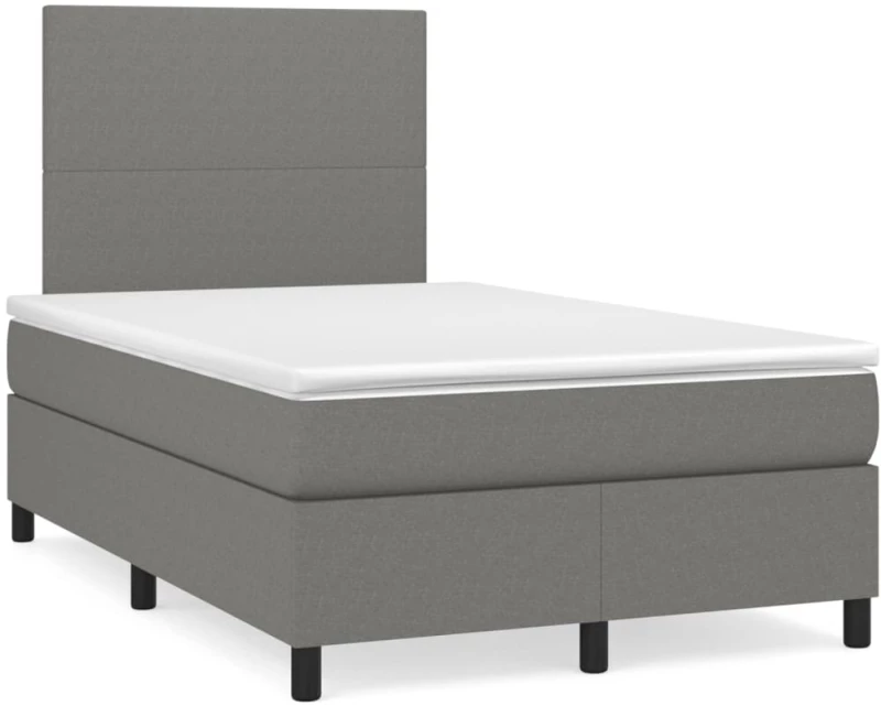 ΚΡΕΒΑΤΙ BOXSPRING ΜΕ ΣΤΡΩΜΑ ΣΚΟΥΡΟ ΓΚΡΙ 120X200 ΕΚ. ΥΦΑΣΜΑΤΙΝΟ 3141602