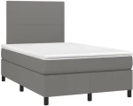 ΚΡΕΒΑΤΙ BOXSPRING ΜΕ ΣΤΡΩΜΑ ΣΚΟΥΡΟ ΓΚΡΙ 120X200 ΕΚ. ΥΦΑΣΜΑΤΙΝΟ 3141602