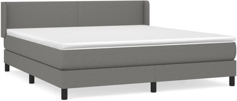 ΚΡΕΒΑΤΙ BOXSPRING ΜΕ ΣΤΡΩΜΑ ΣΚΟΥΡΟ ΓΚΡΙ 180X200 ΕΚ ΥΦΑΣΜΑΤΙΝ 3129570