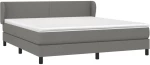ΚΡΕΒΑΤΙ BOXSPRING ΜΕ ΣΤΡΩΜΑ ΣΚΟΥΡΟ ΓΚΡΙ 180X200 ΕΚ ΥΦΑΣΜΑΤΙΝ 3126102