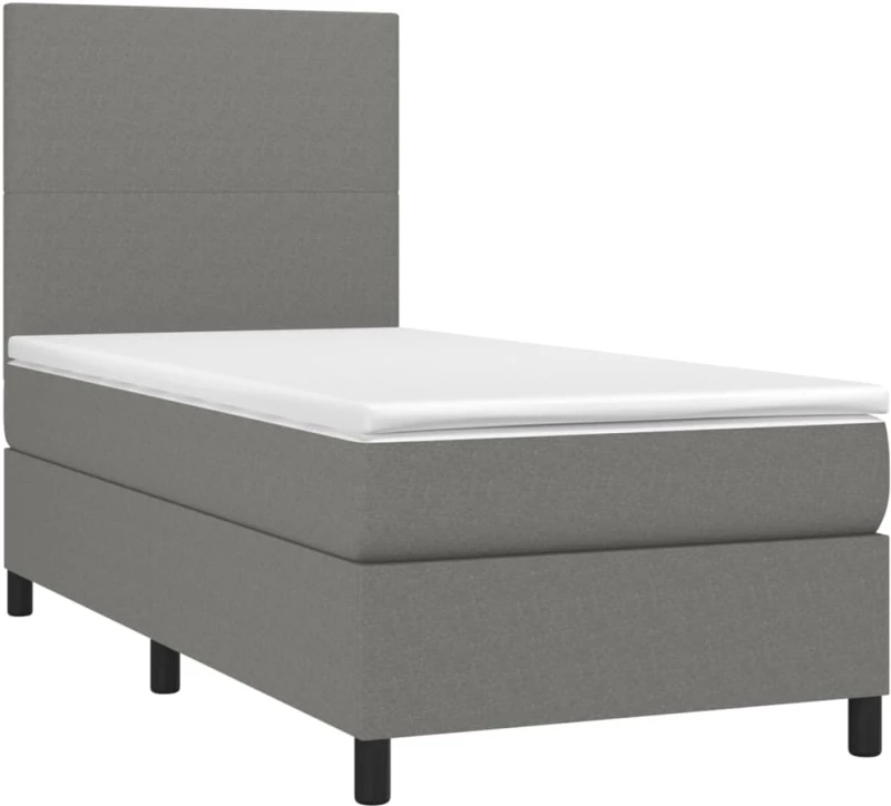 ΚΡΕΒΑΤΙ BOXSPRING ΜΕ ΣΤΡΩΜΑ & LED ΣΚ.ΓΚΡΙ 90X190 ΕΚ. ΥΦΑΣΜΑΤΙΝΟ 3134678