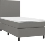 ΚΡΕΒΑΤΙ BOXSPRING ΜΕ ΣΤΡΩΜΑ & LED ΣΚ.ΓΚΡΙ 90X190 ΕΚ. ΥΦΑΣΜΑΤΙΝΟ 3134678