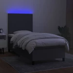 ΚΡΕΒΑΤΙ BOXSPRING ΜΕ ΣΤΡΩΜΑ & LED ΣΚ.ΓΚΡΙ 90X190 ΕΚ. ΥΦΑΣΜΑΤΙΝΟ 3134678