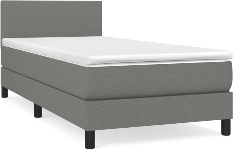 ΚΡΕΒΑΤΙ BOXSPRING ΜΕ ΣΤΡΩΜΑ ΣΚΟΥΡΟ ΓΚΡΙ 80X200 ΕΚ. ΥΦΑΣΜΑΤΙΝΟ 3139850