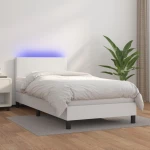 ΚΡΕΒΑΤΙ BOXSPRING ΜΕ ΣΤΡΩΜΑ & LED ΛΕΥΚΟ 90X200 ΕΚ. ΣΥΝΘ. ΔΕΡΜΑ 3134082