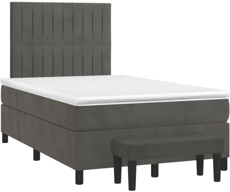 ΚΡΕΒΑΤΙ BOXSPRING ΜΕ ΣΤΡΩΜΑ ΣΚΟΥΡΟ ΓΚΡΙ 120X200 ΕΚ. ΒΕΛΟΥΔΙΝΟ 3137954