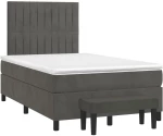 ΚΡΕΒΑΤΙ BOXSPRING ΜΕ ΣΤΡΩΜΑ ΣΚΟΥΡΟ ΓΚΡΙ 120X200 ΕΚ. ΒΕΛΟΥΔΙΝΟ 3137954