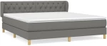 ΚΡΕΒΑΤΙ BOXSPRING ΜΕ ΣΤΡΩΜΑ ΣΚΟΥΡΟ ΓΚΡΙ 160X200 ΕΚ ΥΦΑΣΜΑΤΙΝΟ 3127054