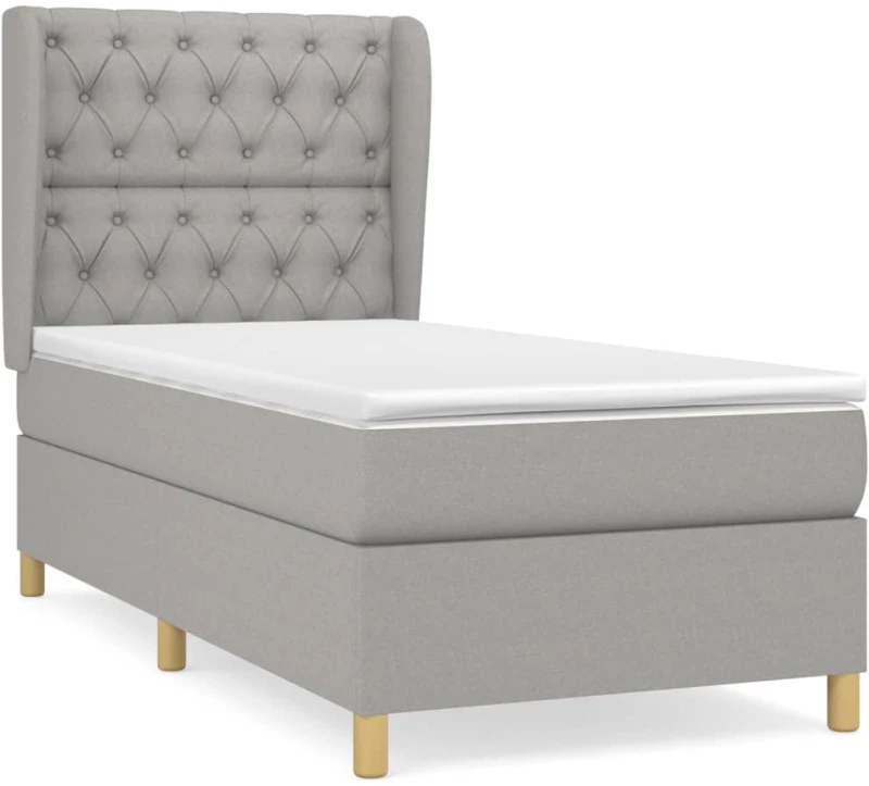 ΚΡΕΒΑΤΙ BOXSPRING ΜΕ ΣΤΡΩΜΑ ΑΝΟΙΧΤΟ ΓΚΡΙ 80X200 ΕΚ. ΥΦΑΣΜΑΤΙΝΟ 3128717