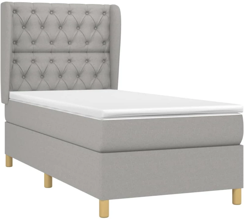 ΚΡΕΒΑΤΙ BOXSPRING ΜΕ ΣΤΡΩΜΑ ΑΝΟΙΧΤΟ ΓΚΡΙ 80X200 ΕΚ. ΥΦΑΣΜΑΤΙΝΟ 3128717
