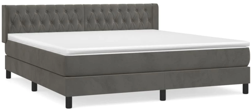 ΚΡΕΒΑΤΙ BOXSPRING ΜΕ ΣΤΡΩΜΑ ΣΚΟΥΡΟ ΓΚΡΙ 160X200 ΕΚ. ΒΕΛΟΥΔΙΝΟ 3131148