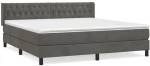 ΚΡΕΒΑΤΙ BOXSPRING ΜΕ ΣΤΡΩΜΑ ΣΚΟΥΡΟ ΓΚΡΙ 160X200 ΕΚ. ΒΕΛΟΥΔΙΝΟ 3131148