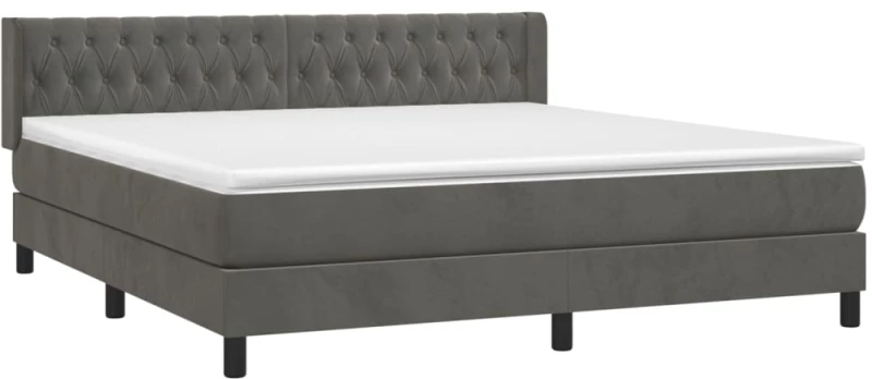 ΚΡΕΒΑΤΙ BOXSPRING ΜΕ ΣΤΡΩΜΑ ΣΚΟΥΡΟ ΓΚΡΙ 160X200 ΕΚ. ΒΕΛΟΥΔΙΝΟ 3131148