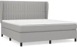 ΚΡΕΒΑΤΙ BOXSPRING ΜΕ ΣΤΡΩΜΑ ΑΝΟΙΧΤΟ ΓΚΡΙ 180X200 ΕΚ. ΥΦΑΣΜΑΤΙΝΟ 3128141