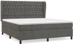 ΚΡΕΒΑΤΙ BOXSPRING ΜΕ ΣΤΡΩΜΑ ΣΚΟΥΡΟ ΓΚΡΙ 160X200 ΕΚ. ΒΕΛΟΥΔΙΝΟ 3129400