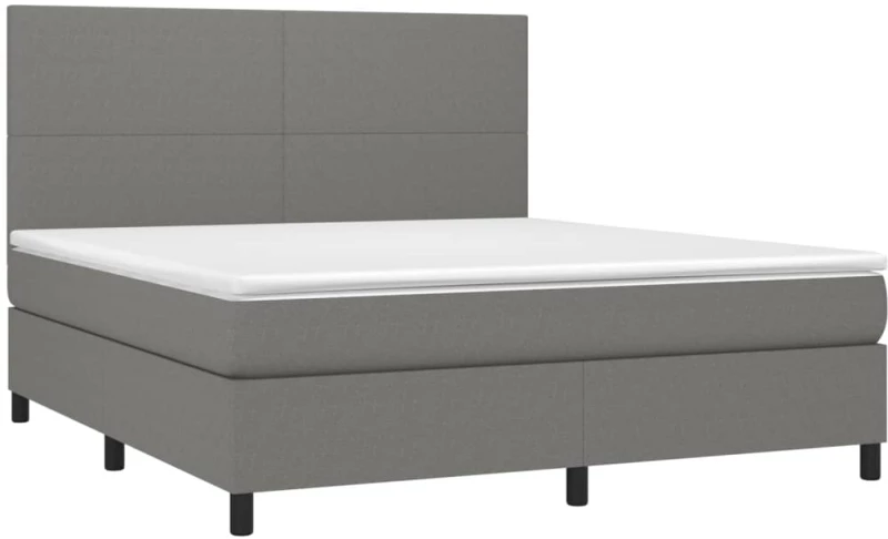 ΚΡΕΒΑΤΙ BOXSPRING ΜΕ ΣΤΡΩΜΑ & LED ΣΚ.ΓΚΡΙ 180X200 ΕΚ ΥΦΑΣΜΑΤΙΝΟ 3134734