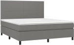 ΚΡΕΒΑΤΙ BOXSPRING ΜΕ ΣΤΡΩΜΑ & LED ΣΚ.ΓΚΡΙ 180X200 ΕΚ ΥΦΑΣΜΑΤΙΝΟ 3134734