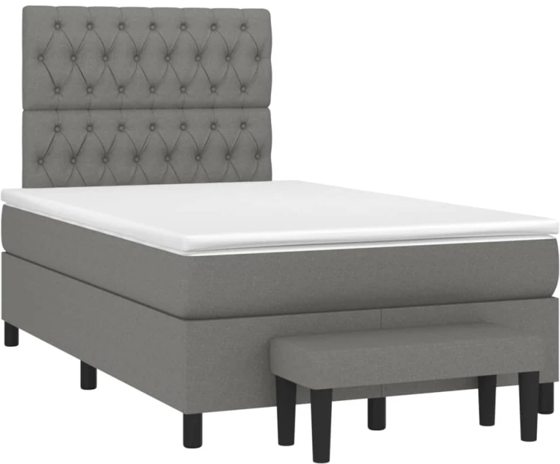 ΚΡΕΒΑΤΙ BOXSPRING ΜΕ ΣΤΡΩΜΑ ΣΚΟΥΡΟ ΓΚΡΙ 120X200 ΕΚ. ΥΦΑΣΜΑΤΙΝΟ 3136822