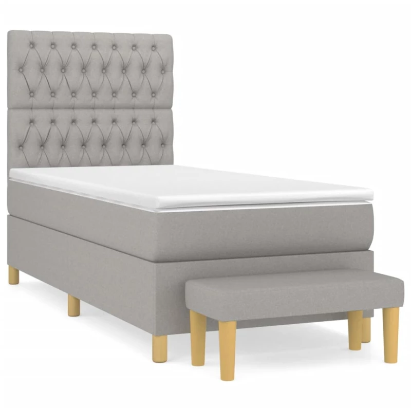 ΚΡΕΒΑΤΙ BOXSPRING ΜΕ ΣΤΡΩΜΑ ΑΝΟΙΧΤΟ ΓΚΡΙ 90X200 ΕΚ. ΥΦΑΣΜΑΤΙΝΟ 3137365