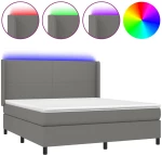 ΚΡΕΒΑΤΙ BOXSPRING ΜΕ ΣΤΡΩΜΑ & LED ΣΚ.ΓΚΡΙ 180X200 ΕΚ ΥΦΑΣΜΑΤΙΝΟ 3138174