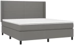 ΚΡΕΒΑΤΙ BOXSPRING ΜΕ ΣΤΡΩΜΑ & LED ΣΚ.ΓΚΡΙ 180X200 ΕΚ ΥΦΑΣΜΑΤΙΝΟ 3138174