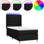 ΚΡΕΒΑΤΙ BOXSPRING ΜΕ ΣΤΡΩΜΑ & LED ΜΑΥΡΟ 100X200 ΕΚ. ΥΦΑΣΜΑΤΙΝΟ 3139095