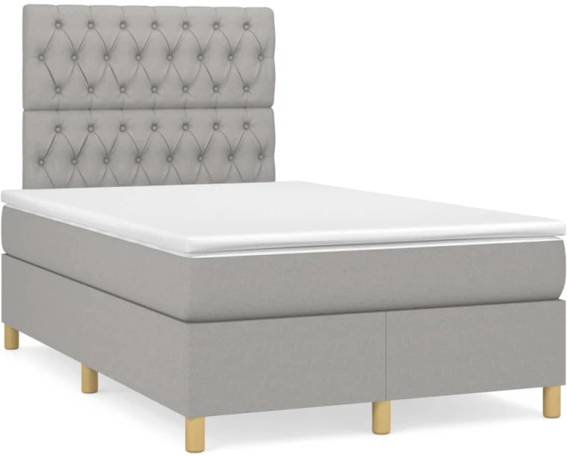 ΚΡΕΒΑΤΙ BOXSPRING ΜΕ ΣΤΡΩΜΑ ΑΝΟΙΧΤΟ ΓΚΡΙ 120X200 ΕΚ. ΥΦΑΣΜΑΤΙΝΟ 3142561
