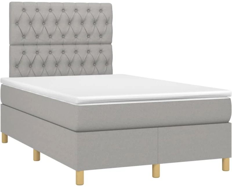 ΚΡΕΒΑΤΙ BOXSPRING ΜΕ ΣΤΡΩΜΑ ΑΝΟΙΧΤΟ ΓΚΡΙ 120X200 ΕΚ. ΥΦΑΣΜΑΤΙΝΟ 3142561