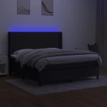 ΚΡΕΒΑΤΙ BOXSPRING ΜΕ ΣΤΡΩΜΑ & LED ΜΑΥΡΟ 180X200 ΕΚ. ΥΦΑΣΜΑΤΙΝΟ 3138495