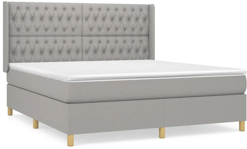 ΚΡΕΒΑΤΙ BOXSPRING ΜΕ ΣΤΡΩΜΑ ΑΝΟΙΧΤΟ ΓΚΡΙ 180X200 ΕΚ. ΥΦΑΣΜΑΤΙΝΟ 3132249