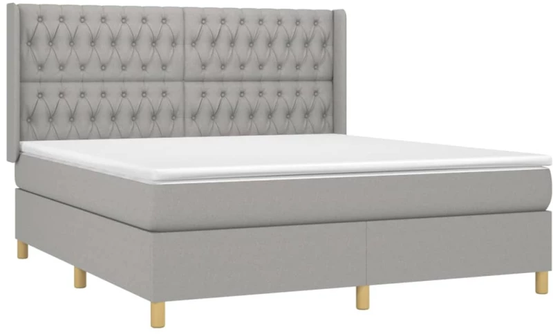 ΚΡΕΒΑΤΙ BOXSPRING ΜΕ ΣΤΡΩΜΑ ΑΝΟΙΧΤΟ ΓΚΡΙ 180X200 ΕΚ. ΥΦΑΣΜΑΤΙΝΟ 3132249