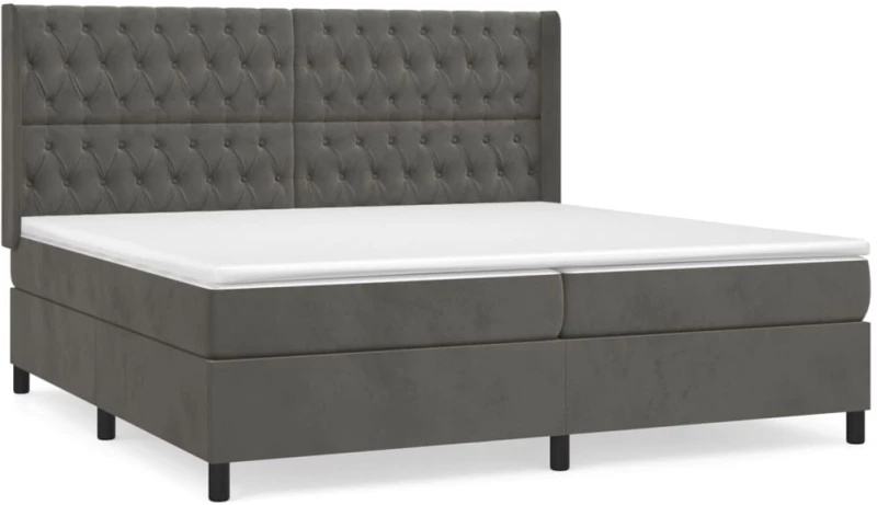 ΚΡΕΒΑΤΙ BOXSPRING ΜΕ ΣΤΡΩΜΑ ΣΚΟΥΡΟ ΓΚΡΙ 200X200 ΕΚ. ΒΕΛΟΥΔΙΝΟ 3132880