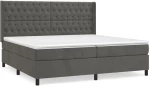 ΚΡΕΒΑΤΙ BOXSPRING ΜΕ ΣΤΡΩΜΑ ΣΚΟΥΡΟ ΓΚΡΙ 200X200 ΕΚ. ΒΕΛΟΥΔΙΝΟ 3132880