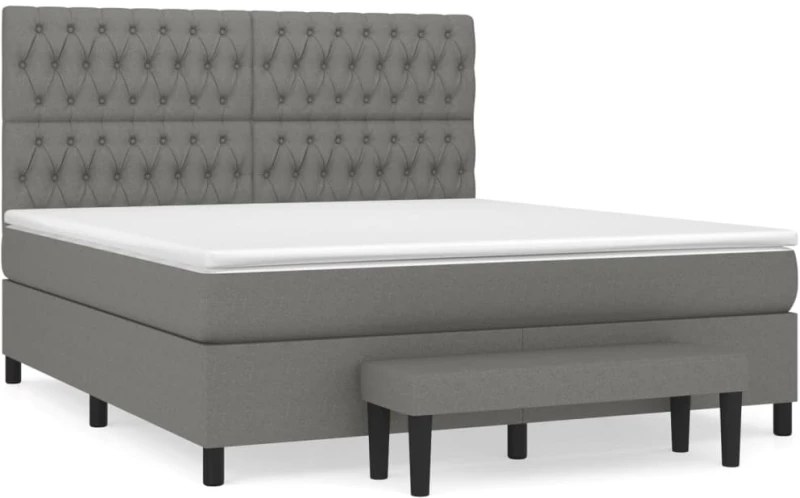 ΚΡΕΒΑΤΙ BOXSPRING ΜΕ ΣΤΡΩΜΑ ΣΚΟΥΡΟ ΓΚΡΙ 180X200 ΕΚ ΥΦΑΣΜΑΤΙΝ 3136854