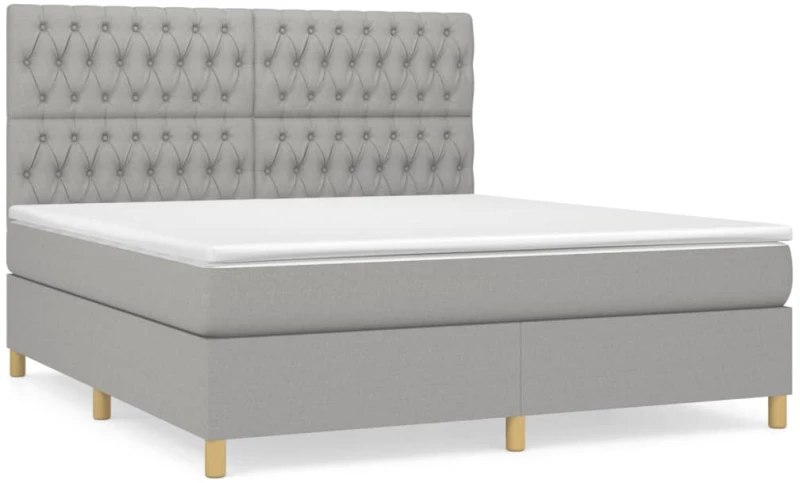 ΚΡΕΒΑΤΙ BOXSPRING ΜΕ ΣΤΡΩΜΑ ΑΝΟΙΧΤΟ ΓΚΡΙ 180X200 ΕΚ. ΥΦΑΣΜΑΤΙΝΟ 3142593