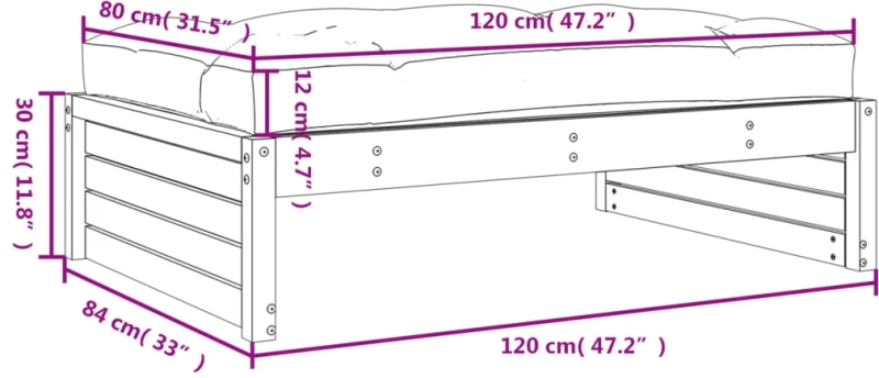 ΥΠΟΠΟΔΙΟ ΚΗΠΟΥ ΛΕΥΚΟ 120 X 80 ΕΚ. ΑΠΟ ΜΑΣΙΦ ΞΥΛΟ ΠΕΥΚΟΥ 825766