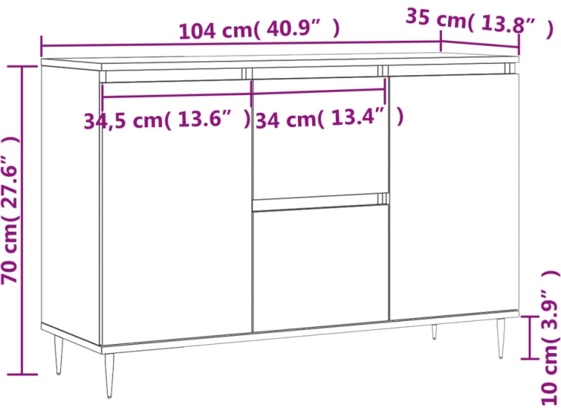 ΜΠΟΥΦΕΣ ΓΚΡΙ ΣΚΥΡΟΔΕΜΑΤΟΣ 104X35X70 ΕΚ. ΑΠΟ ΕΠΕΞΕΡΓΑΣΜΕΝΟ ΞΥΛΟ 827200