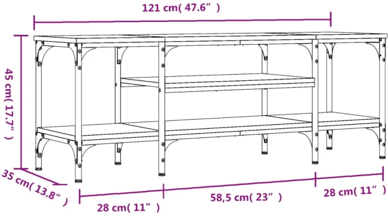 ΈΠΙΠΛΟ ΤΗΛΕΟΡΑΣΗΣ ΚΑΠΝΙΣΤΗ ΔΡΥΣ 121X35X45 ΕΚ. ΕΠΕΞ. ΞΥΛΟ/ΣΙΔΕΡΟ 831805