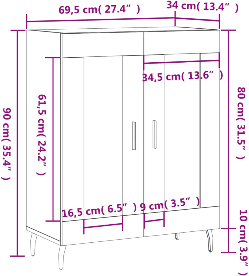 ΝΤΟΥΛΑΠΙ ΓΚΡΙ SONOMA 69,5 X 34 X 90 ΕΚ. ΑΠΟ ΕΠΕΞΕΡΓΑΣΜΕΝΟ ΞΥΛΟ 830218