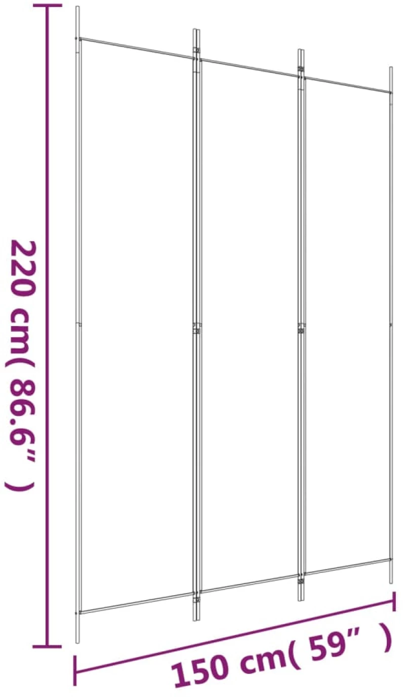ΔΙΑΧΩΡΙΣΤΙΚΟ ΔΩΜΑΤΙΟΥ ΜΕ 3 ΠΑΝΕΛ ΜΑΥΡΟ 150X220 ΕΚ. ΑΠΟ ΎΦΑΣΜΑ 350197