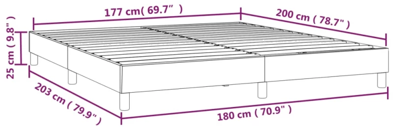 ΠΛΑΙΣΙΟ ΚΡΕΒΑΤΙΟΥ BOXSPRING ΓΚΡΙ 180X200 ΕΚ. ΣΥΝΘΕΤΙΚΟ ΔΕΡΜΑ 3120716