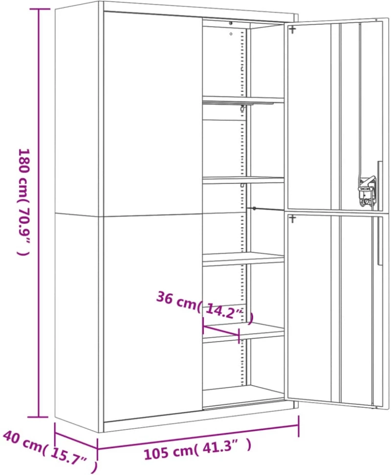 ΑΡΧΕΙΟΘΗΚΗ ΑΝΟΙΧΤΟ ΓΚΡΙ 105 X 40 X 180 ΕΚ. ΑΤΣΑΛΙΝΗ 339769