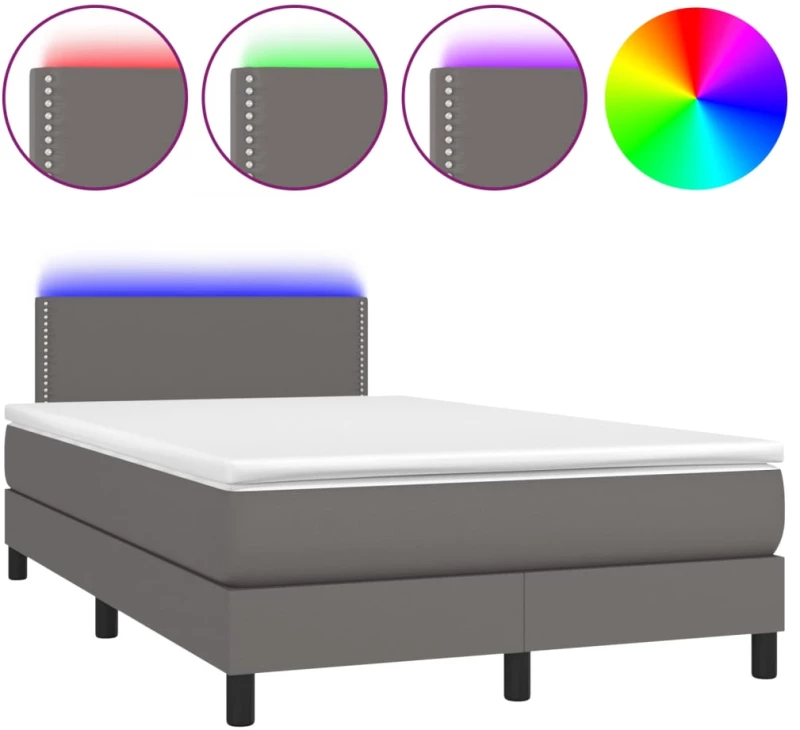 ΚΡΕΒΑΤΙ BOXSPRING ΜΕ ΣΤΡΩΜΑ & LED ΓΚΡΙ 120X200 ΕΚ. ΣΥΝΘ. ΔΕΡΜΑ 3134157