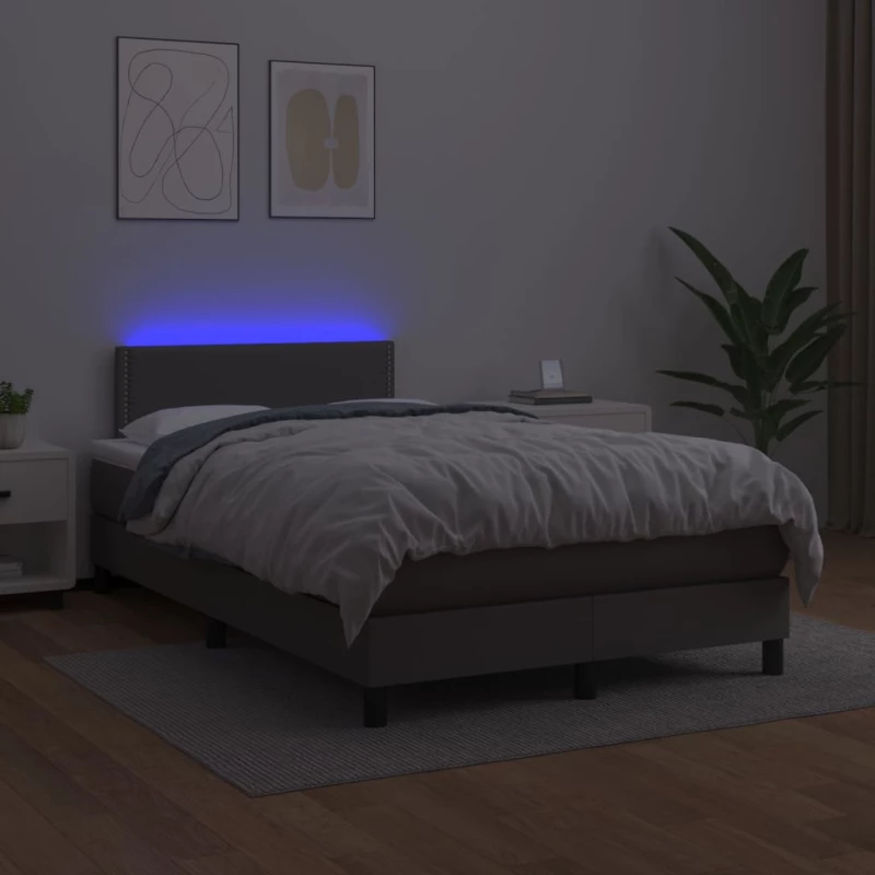 ΚΡΕΒΑΤΙ BOXSPRING ΜΕ ΣΤΡΩΜΑ & LED ΓΚΡΙ 120X200 ΕΚ. ΣΥΝΘ. ΔΕΡΜΑ 3134157
