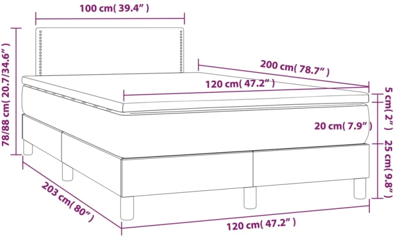 ΚΡΕΒΑΤΙ BOXSPRING ΜΕ ΣΤΡΩΜΑ & LED ΓΚΡΙ 120X200 ΕΚ. ΣΥΝΘ. ΔΕΡΜΑ 3134157