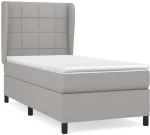 ΚΡΕΒΑΤΙ BOXSPRING ΜΕ ΣΤΡΩΜΑ ΑΝΟΙΧΤΟ ΓΚΡΙ 90X190 ΕΚ. ΥΦΑΣΜΑΤΙΝΟ 3127925