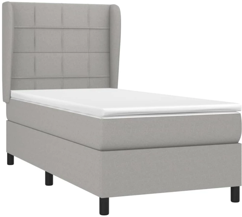 ΚΡΕΒΑΤΙ BOXSPRING ΜΕ ΣΤΡΩΜΑ ΑΝΟΙΧΤΟ ΓΚΡΙ 90X190 ΕΚ. ΥΦΑΣΜΑΤΙΝΟ 3127925