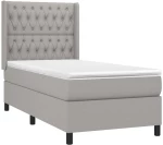 ΚΡΕΒΑΤΙ BOXSPRING ΜΕ ΣΤΡΩΜΑ ΑΝΟΙΧΤΟ ΓΚΡΙ 90X190 ΕΚ. ΥΦΑΣΜΑΤΙΝΟ 3131633